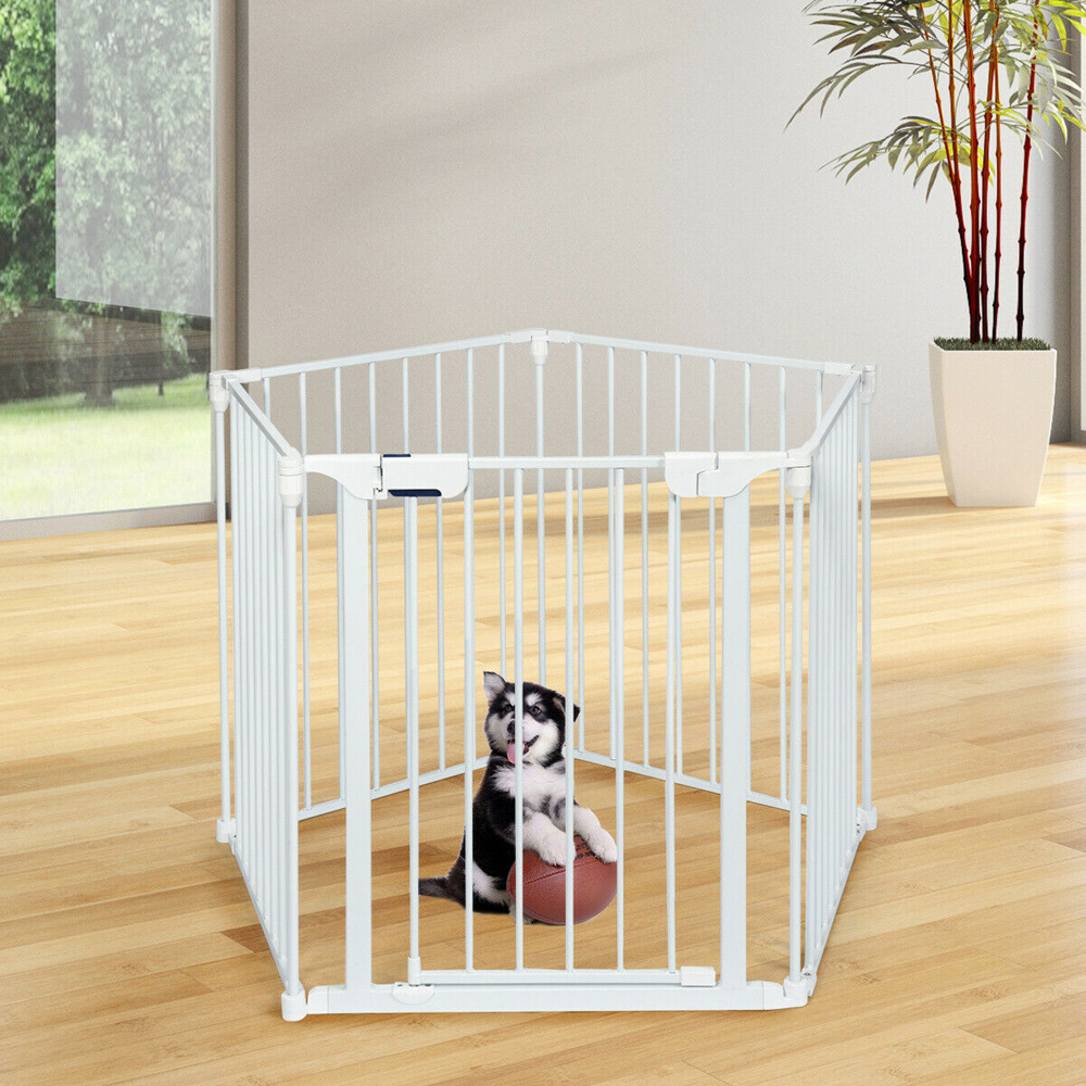 Costway 5 Panel White Baby Safety Playpen Image 5