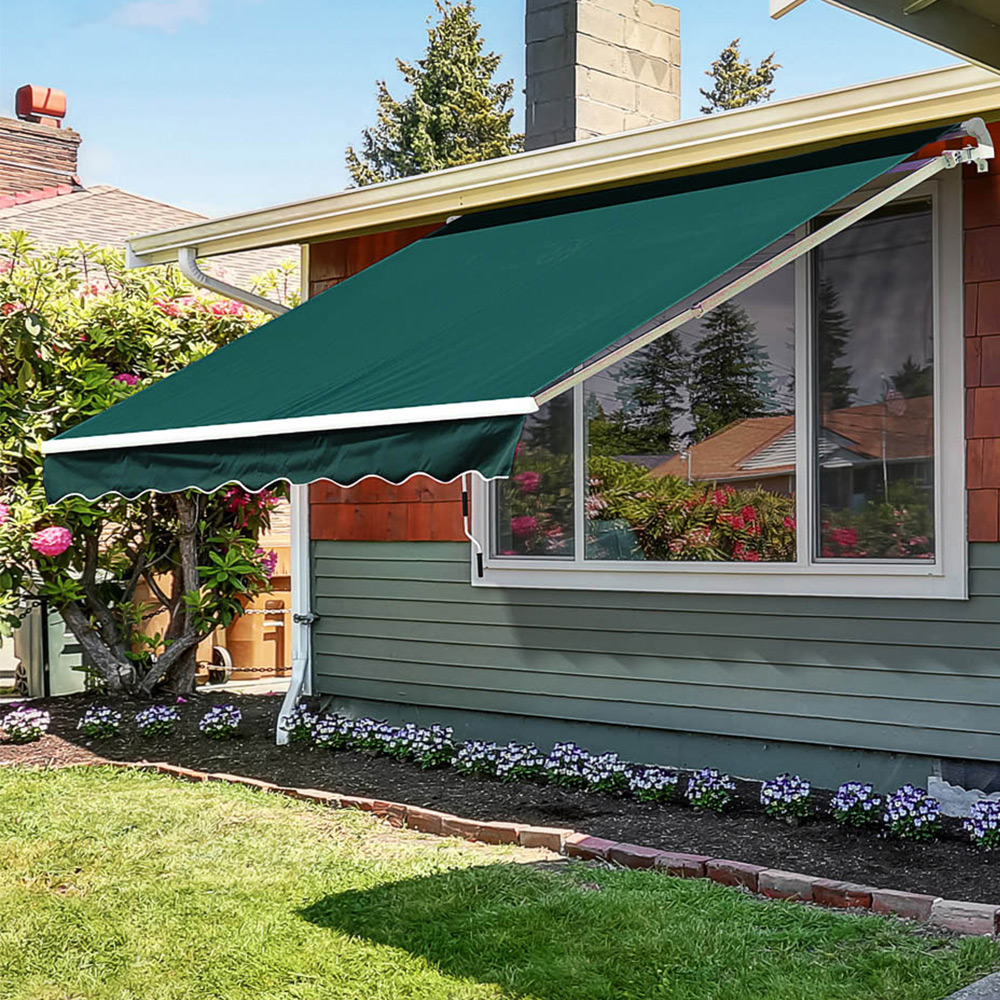 Outsunny Green Retractable Awning 3.5 x 2.5m Image 1