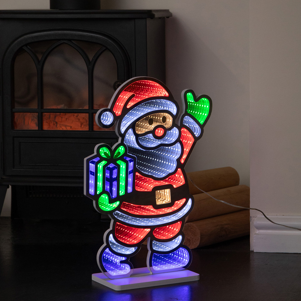 Samuel Alexander LED Santa Infinity Mirror Christmas Decoration 40cm Image 4