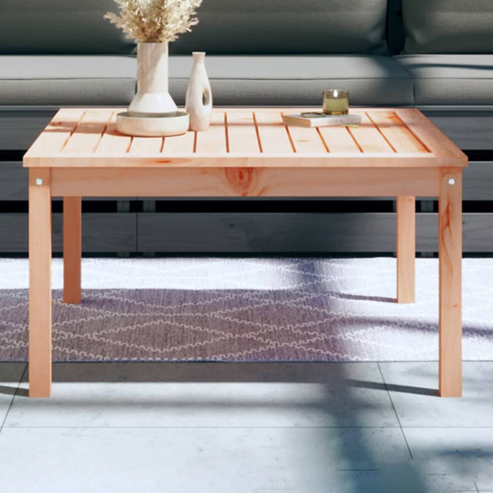 vidaXL Natural Solid Douglas Wood Slatted Garden Table 82.5 x 82.5cm Image 1
