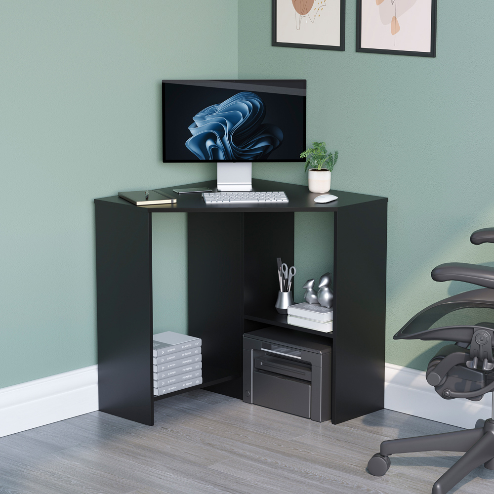 Vida Designs Hetton Corner Computer Desk Black Image 4