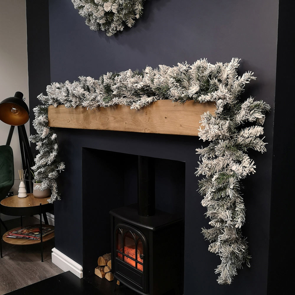 Samuel Alexander Snow Flocked Multicolour Christmas Garland 270cm Image 6