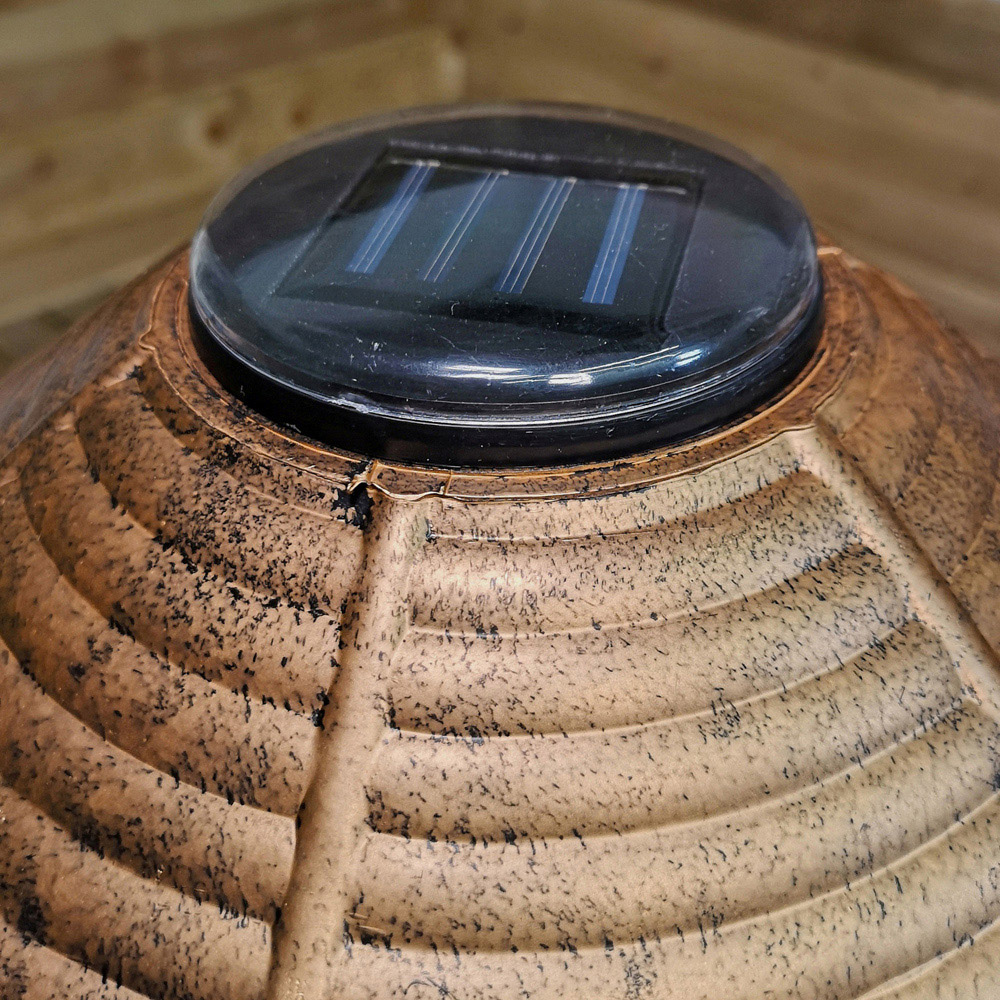 Bronze Effect Resin Garden Bird Bath and Table with Light Image 4