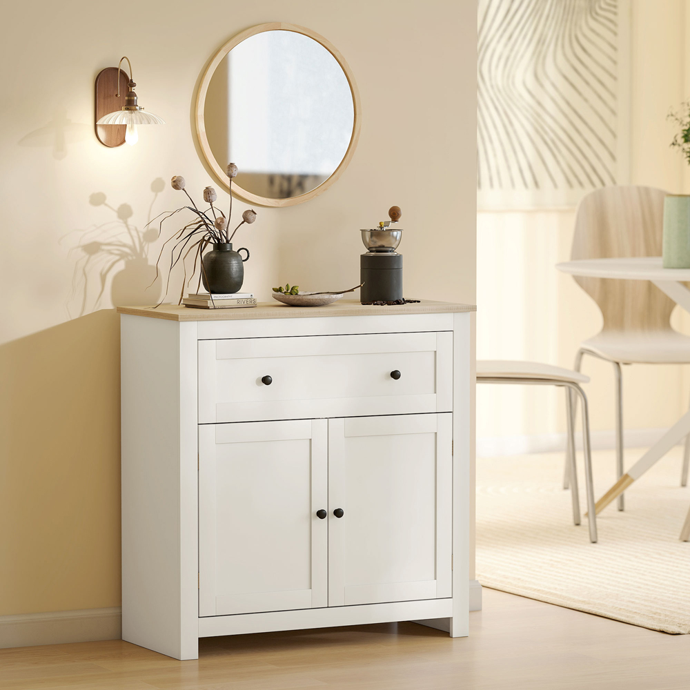 Portland 2 Door Single Drawer Cream Sideboard Image 8