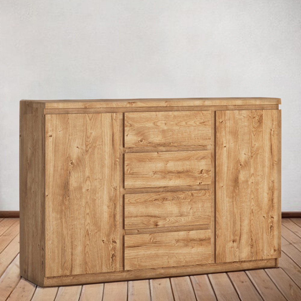 Florence Fribo 2 Door 4 Drawer Golden Ribbeck Oak Sideboard Image 5
