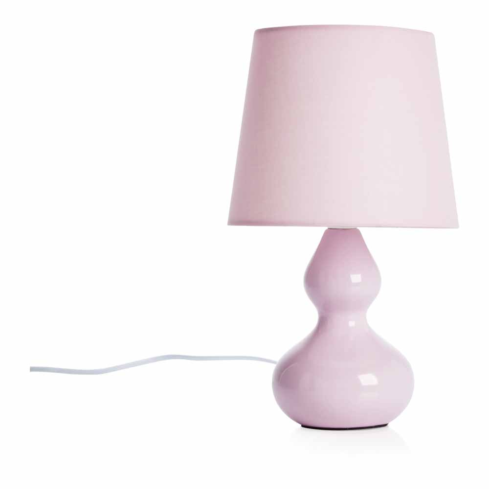 Wilko Dusky Pink Ceramic Lamp Image 4