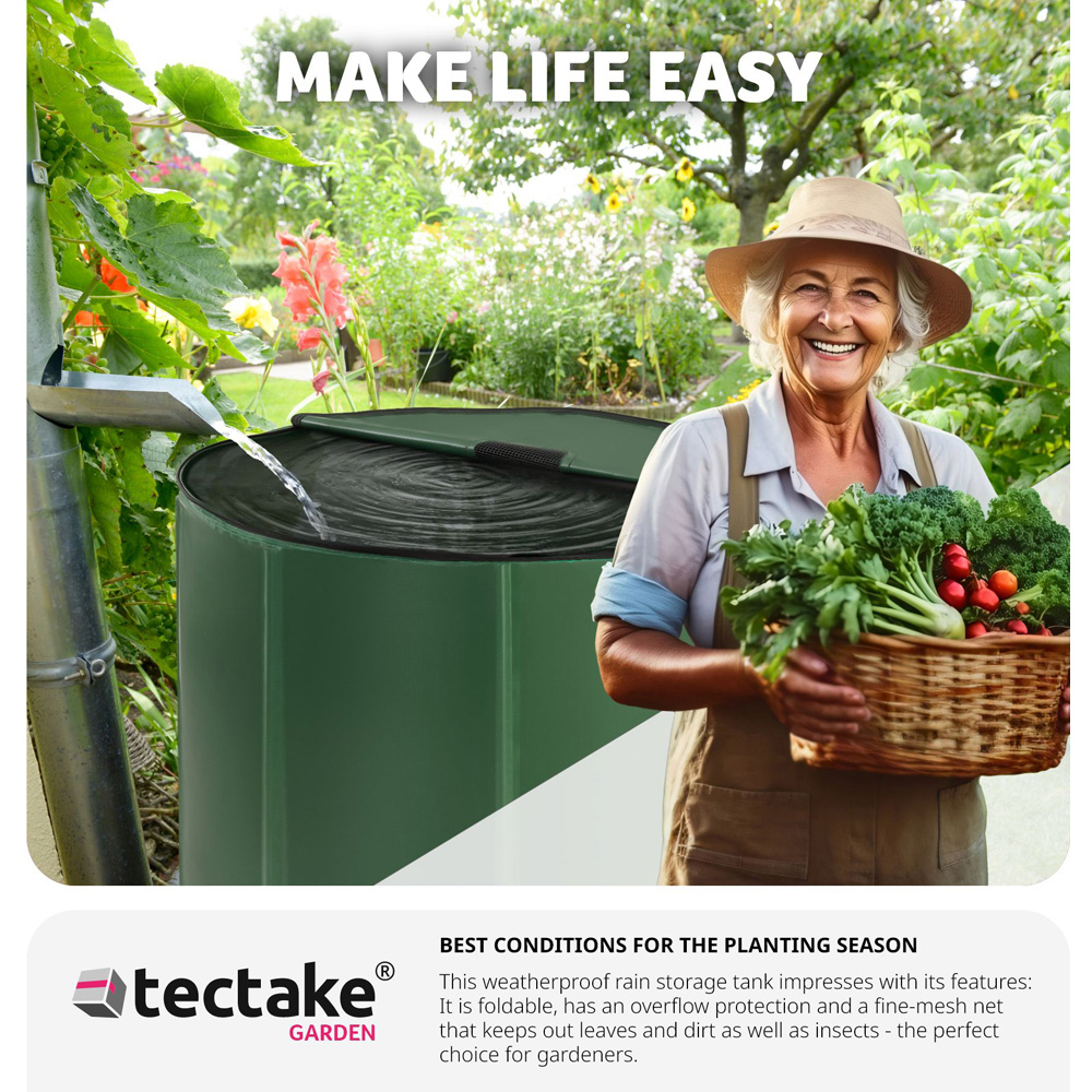 tectake 250L Green Water Butt Image 8