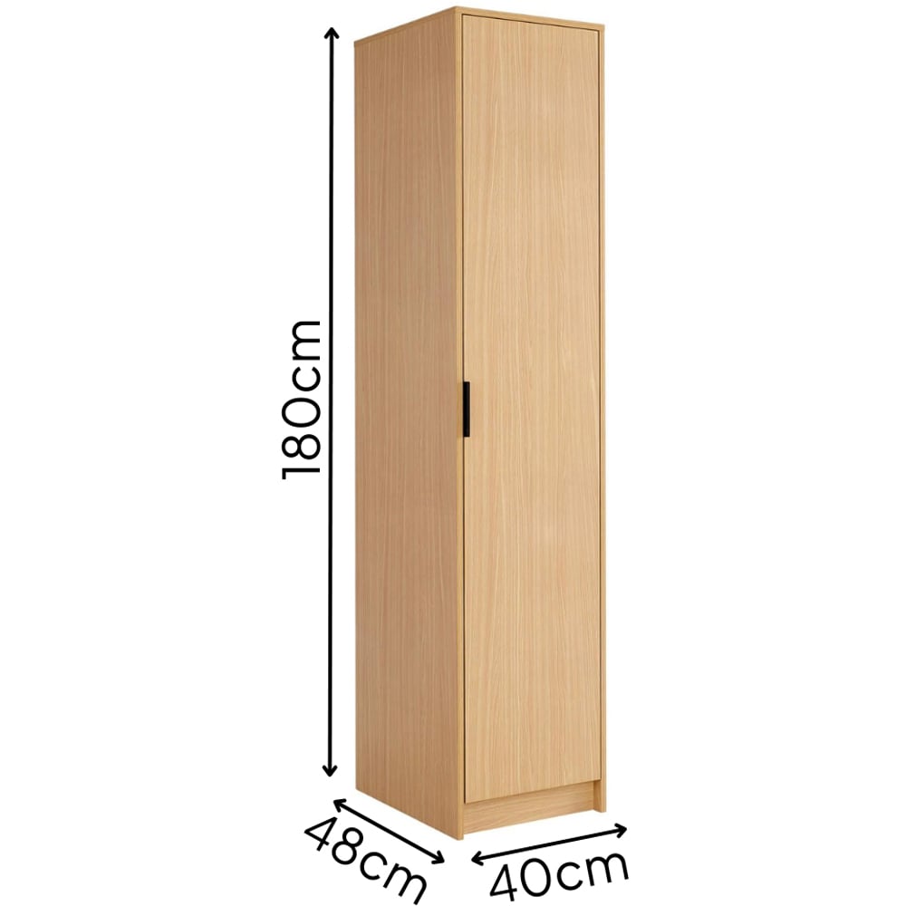 Home Source Phoenix Single Door Oak Wardrobe Image 9