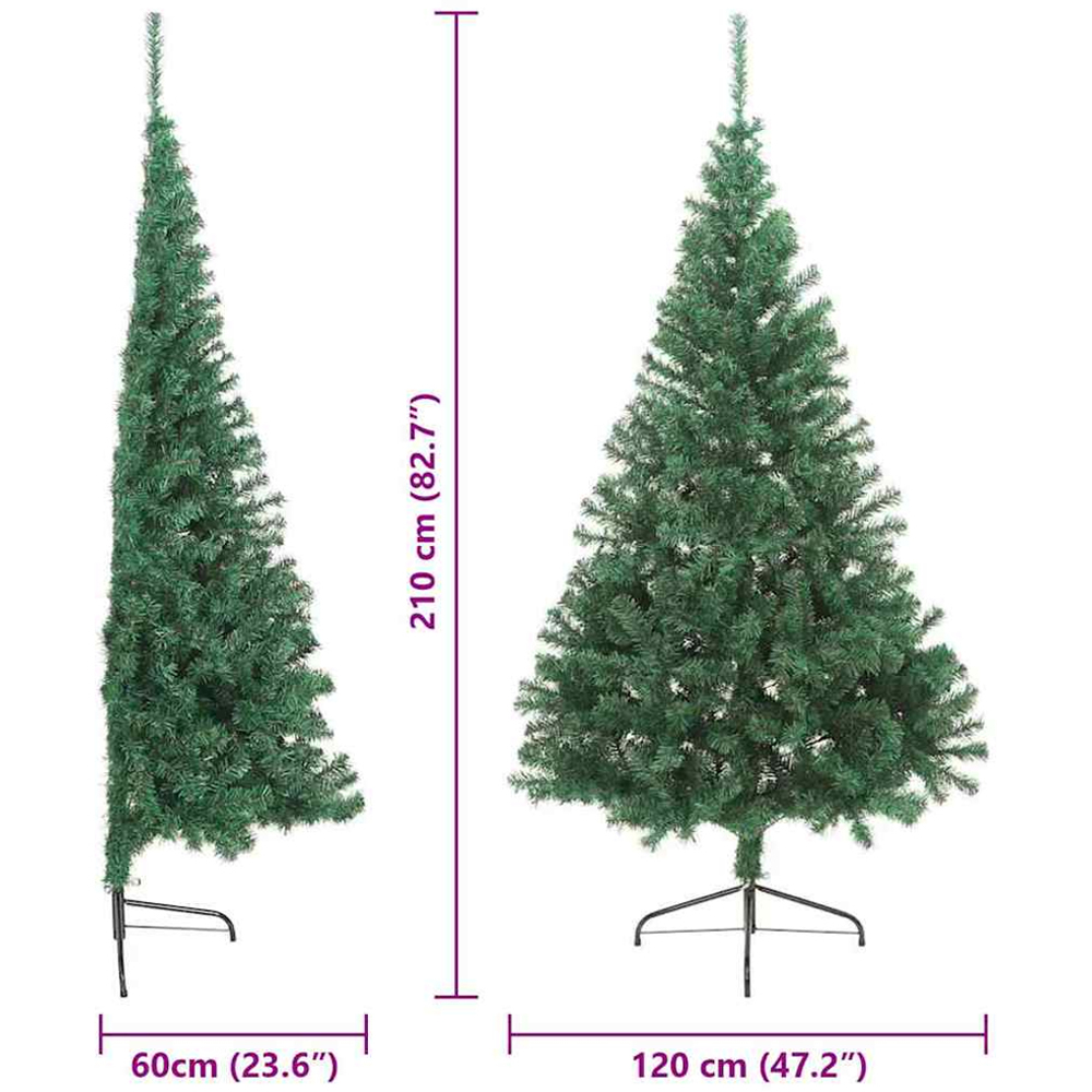 vidaXL Pre-Lit Green Artificial Christmas Tree 7ft Image 8