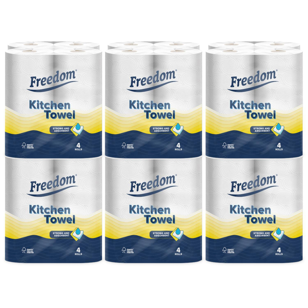 Freedom Aloe Vera Toilet Paper 3 Ply with Kitchen Towel 24 Rolls 2 Ply Image 5