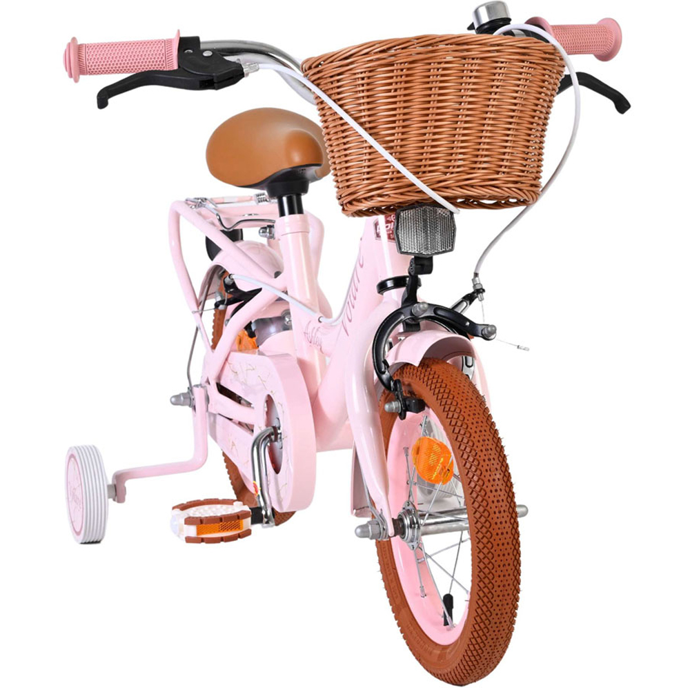 Volare Ashley Kids 12 inch Pink Pastel Bike with Stabilisers Rack and Basket Image 2