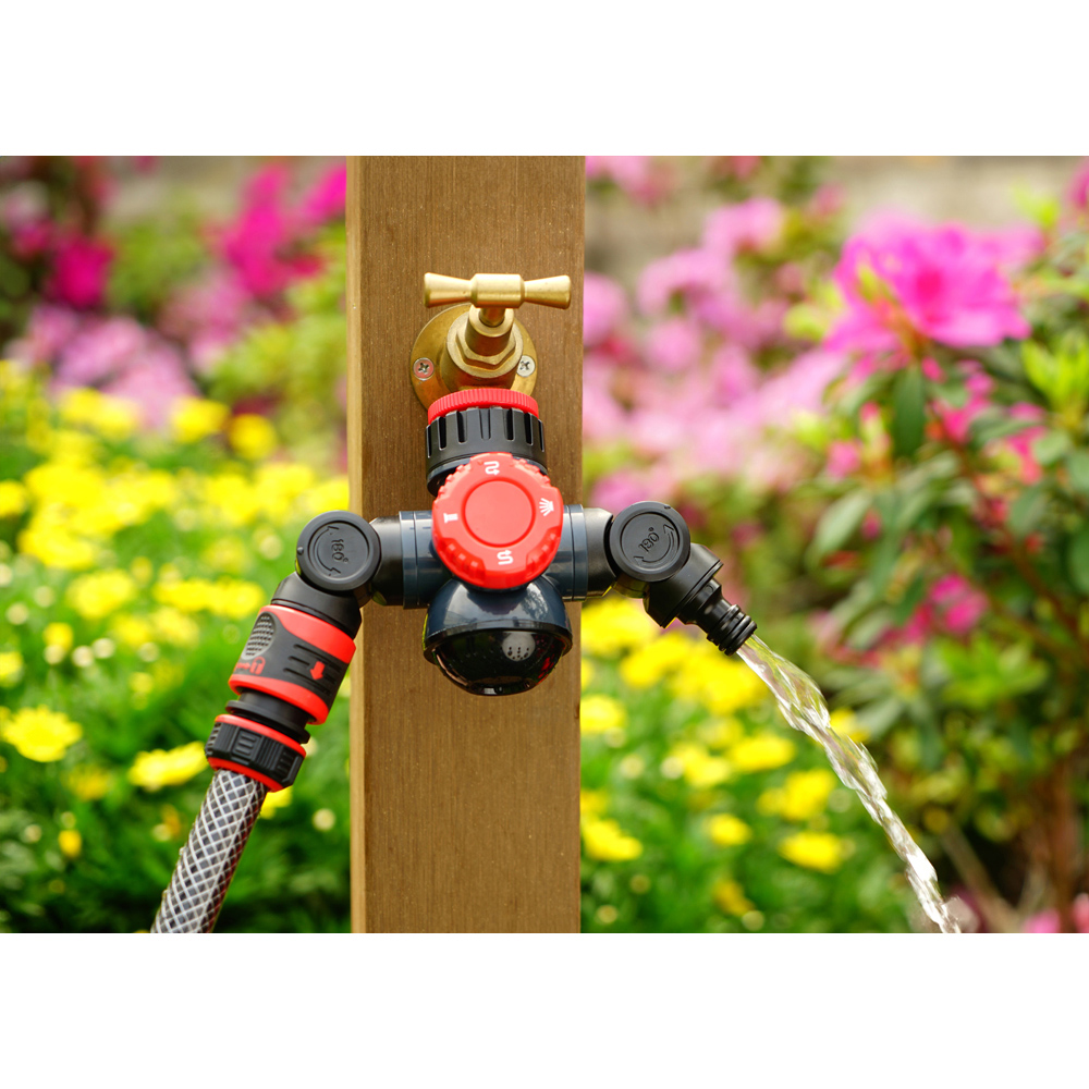 Avilo 3-Way Multi-Function Tap Connector with Twin Hose Outlet Image 2