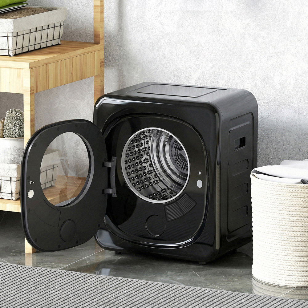HOMCOM Black Compact Small Tumble Dryer Machine 4kg 800W Image 2