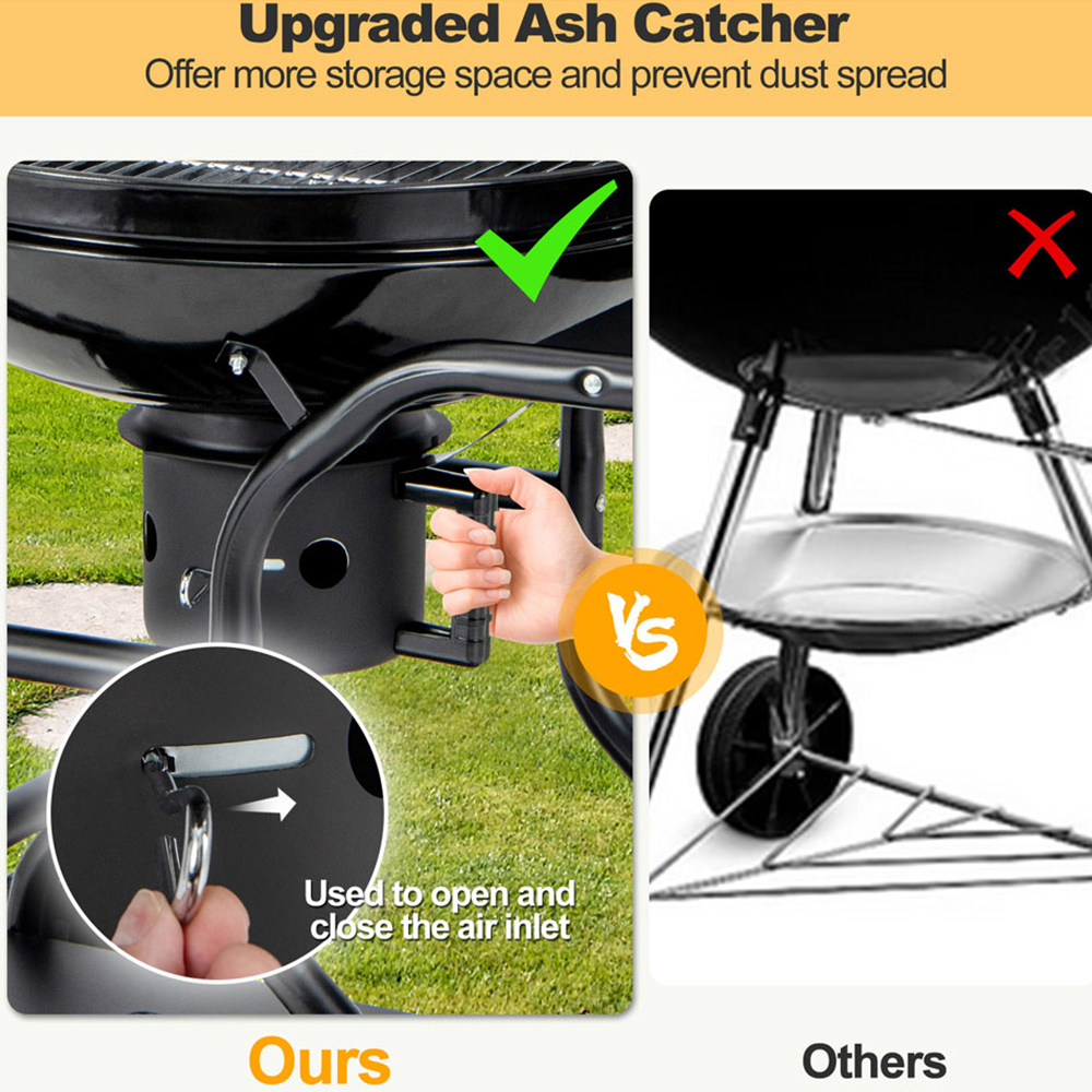 Costway Black Outdoor Barbecue Charcoal Grill Image 7