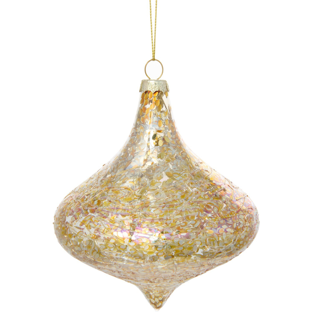 Antique Sequin Bauble Gold Image 1