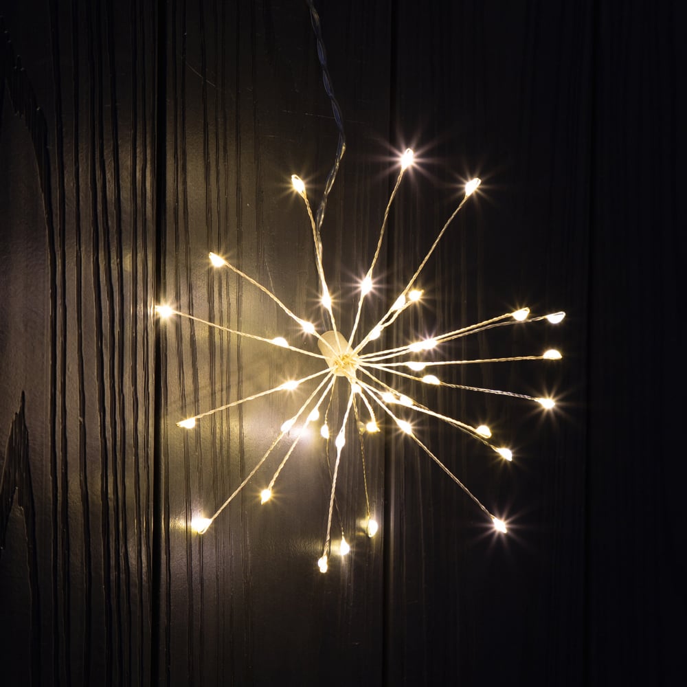 The Christmas Workshop 360 Warm White LED V Shape Starburst Curtain Light Image 4
