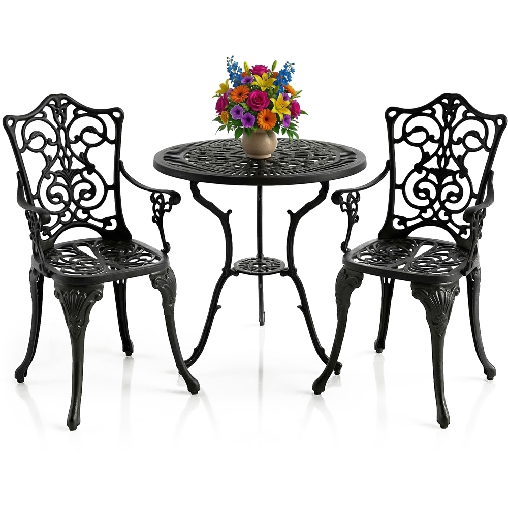 Centurion Supports Tabreez Aluminium 2 Seater Lounge Set Black Image 2