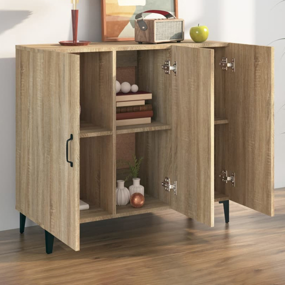 vidaXL 3 Door Sonoma Oak Sideboard Image 1