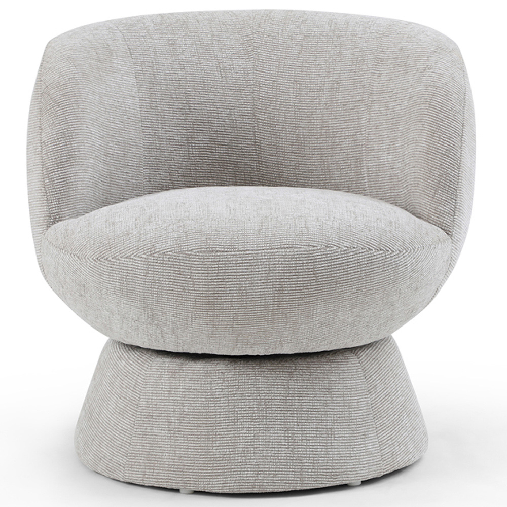 Tom Natural Woven Chenille Swivel Accent Tub Chair Image 2