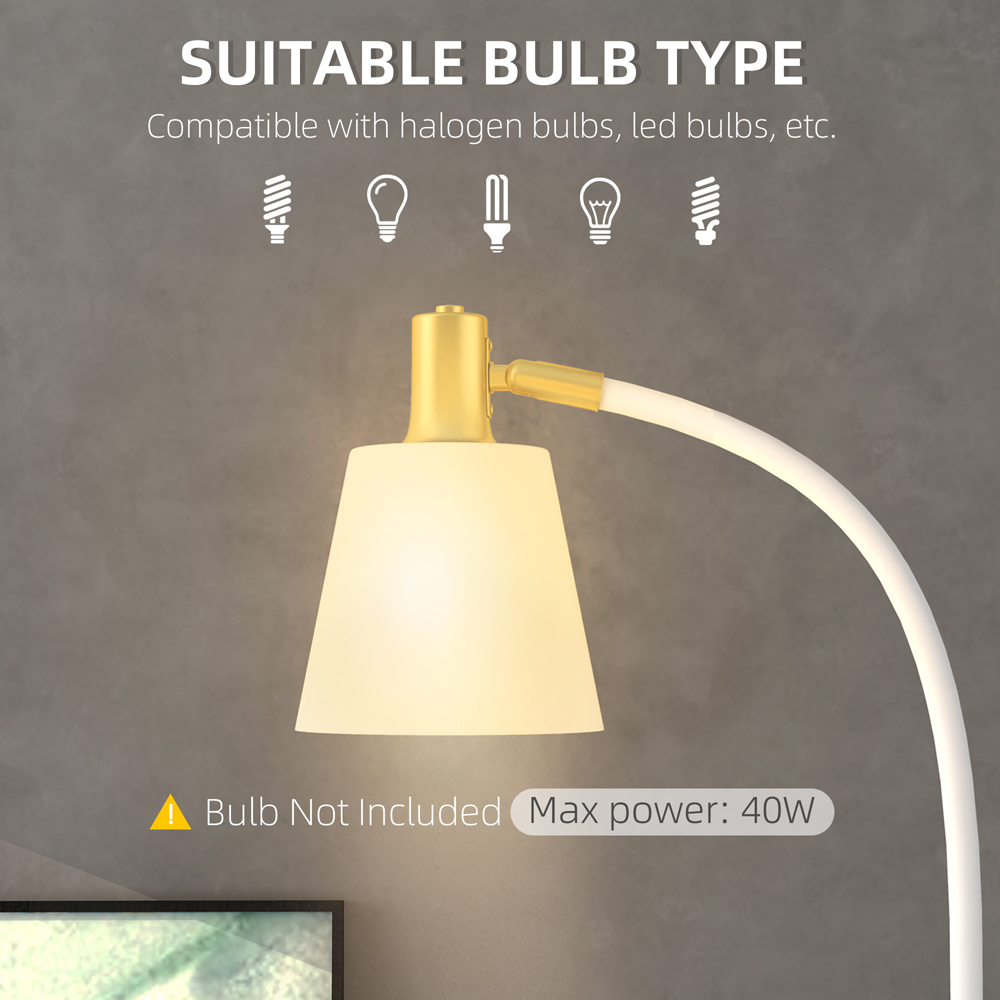 Portland White Adjustable Spotlight Reading Floor Lamp Image 7