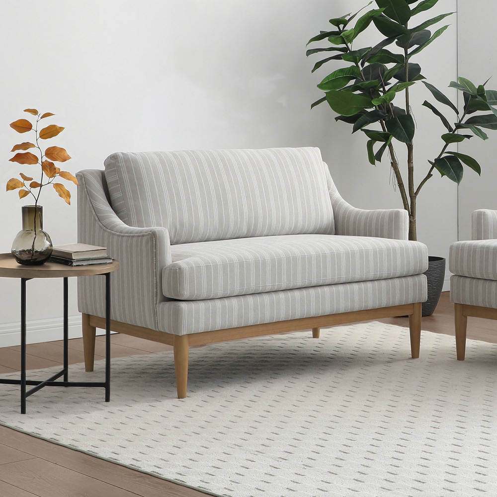 Brody 2 Seater Natural Stripe Chenille Sofa Image 9