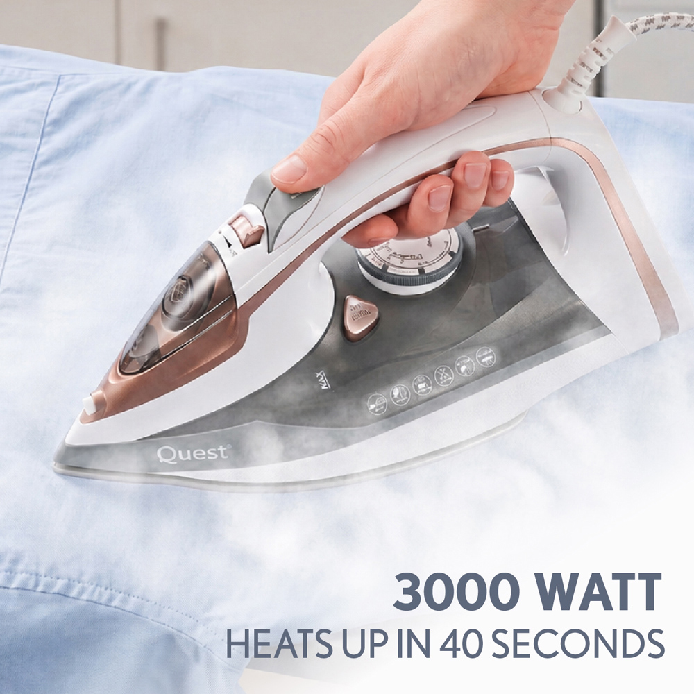 Quest Power Pro 34139 White Steam Iron 3000W Image 3