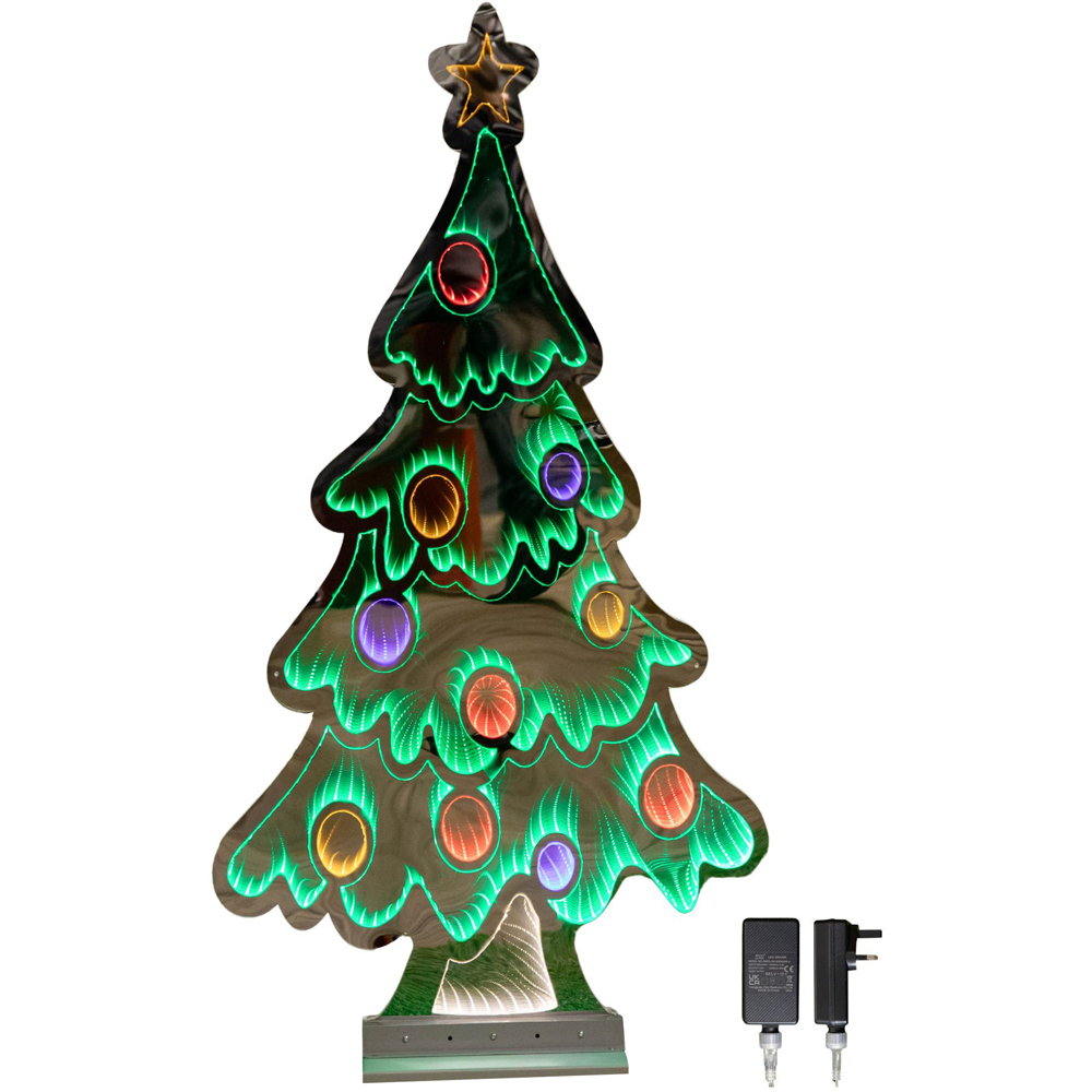 Samuel Alexander Multicolour LED Light Up Christmas Tree Infinity Xmas Decoration 4ft Image 1