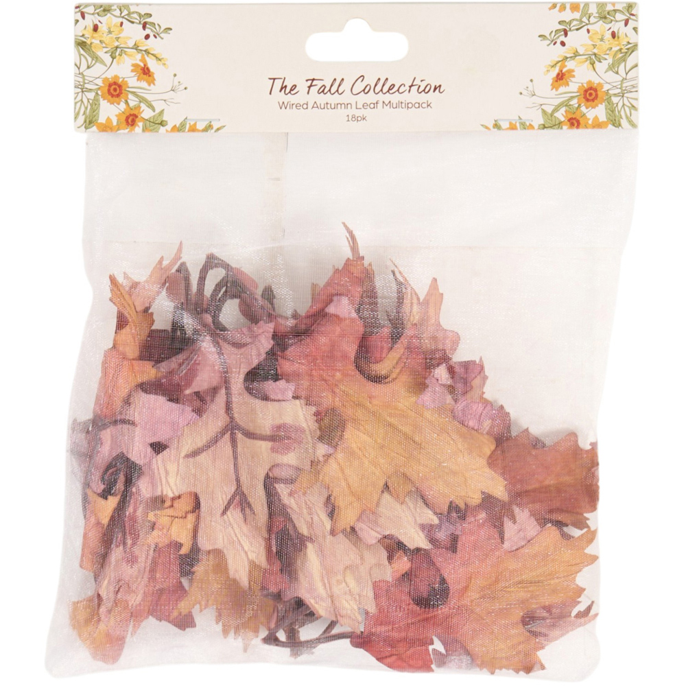 Pack of 18 Wired Autumn Leaves Image 2