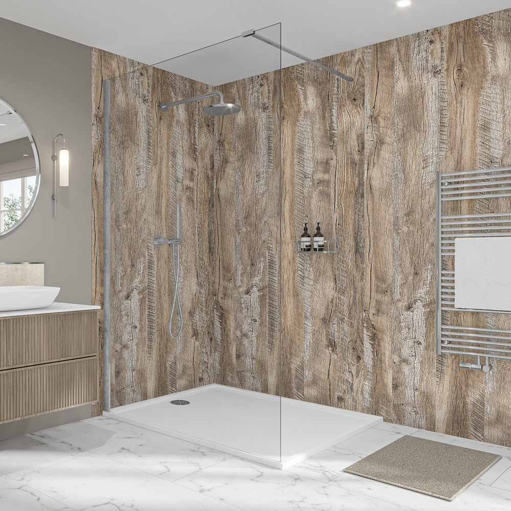Wetwall Elite Rift Oak Post Formed Shower Panel 2420 x 1200mm Image 1