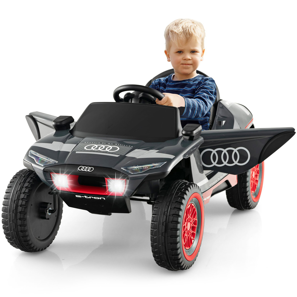 Costway Grey Licensed Audi Kids Ride On E-tron Racing Car with Remote Control Image 3