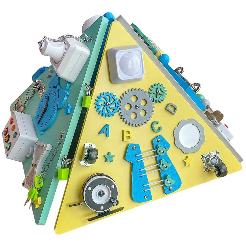 Dyzi Toddlers Montessori Busy Board Pyramid Sensory Toy Image 1