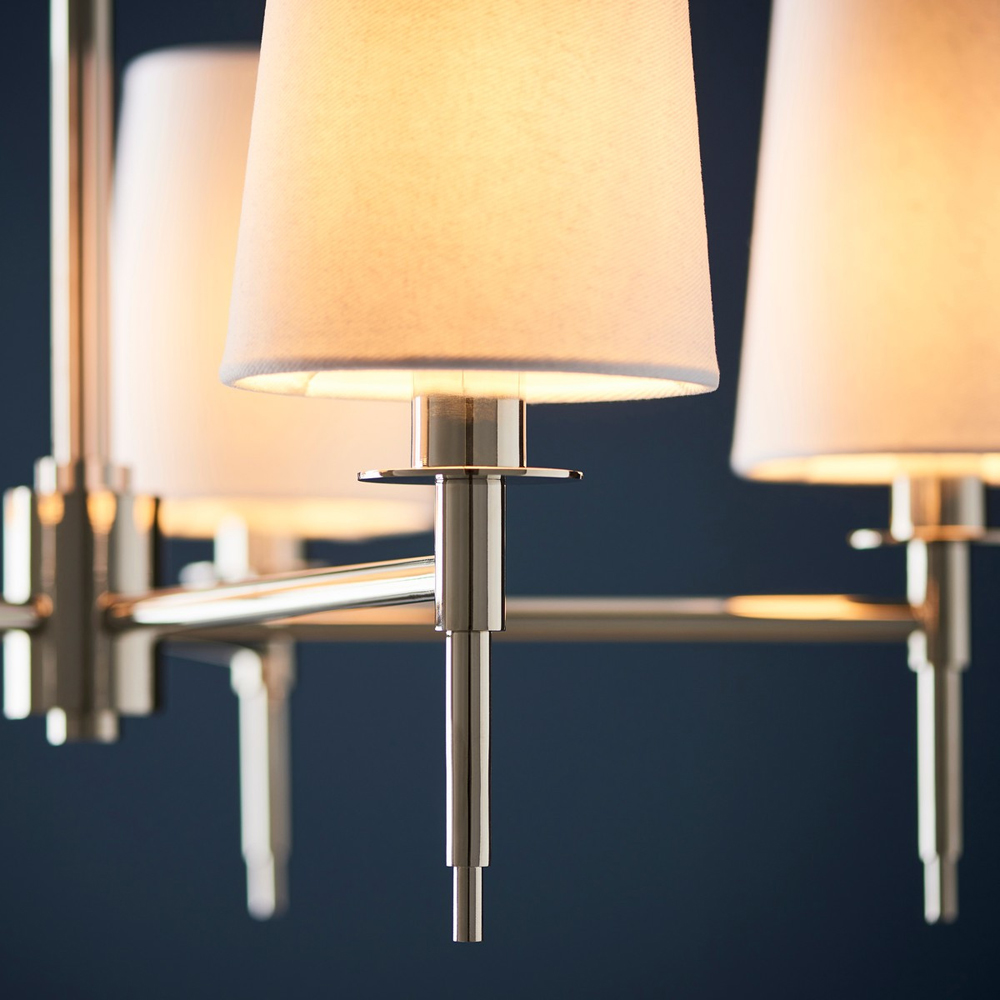 Merano Florence Multi Arm White and Nickle 5 Light Pendant Ceiling Lamp Image 5