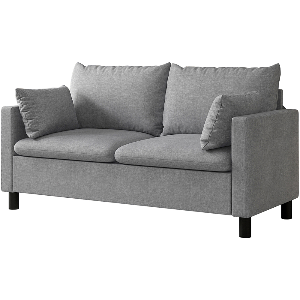 wilko Laura 2 Seater Grey Linen Plush Padded Sofa Image 2