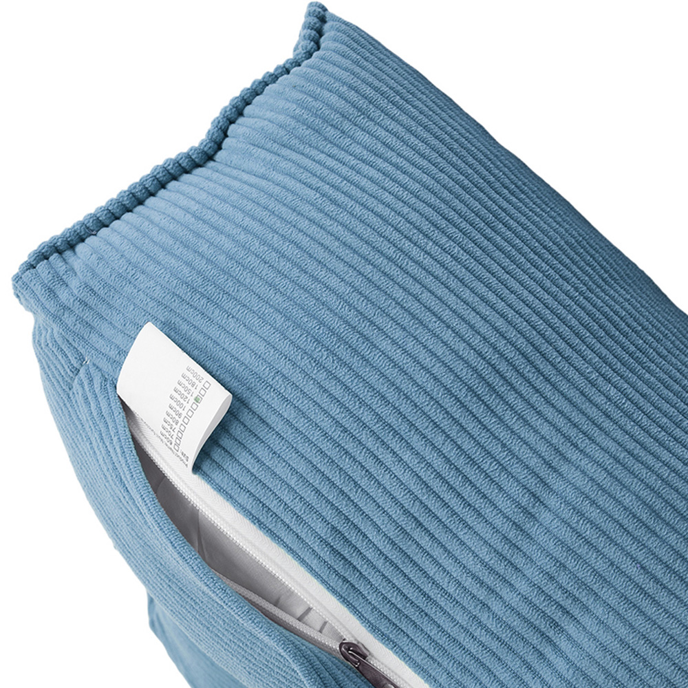 0802341 Living and Home Blue Corduroy Wedge Headboard Pillow with Side Pocket ...