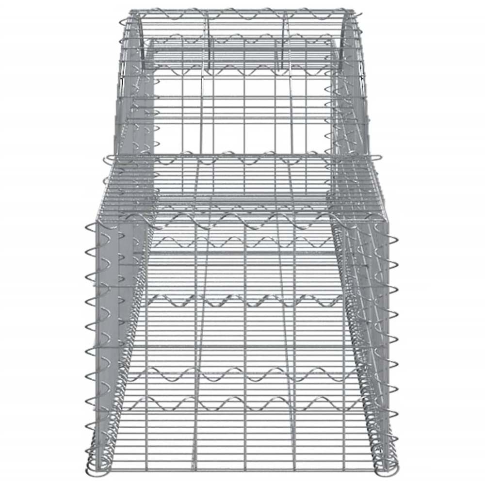 vidaXL Silver Galvanised Iron Arched Gabion Basket 40/60 x 50 x 300cm 4 Pack Image 3