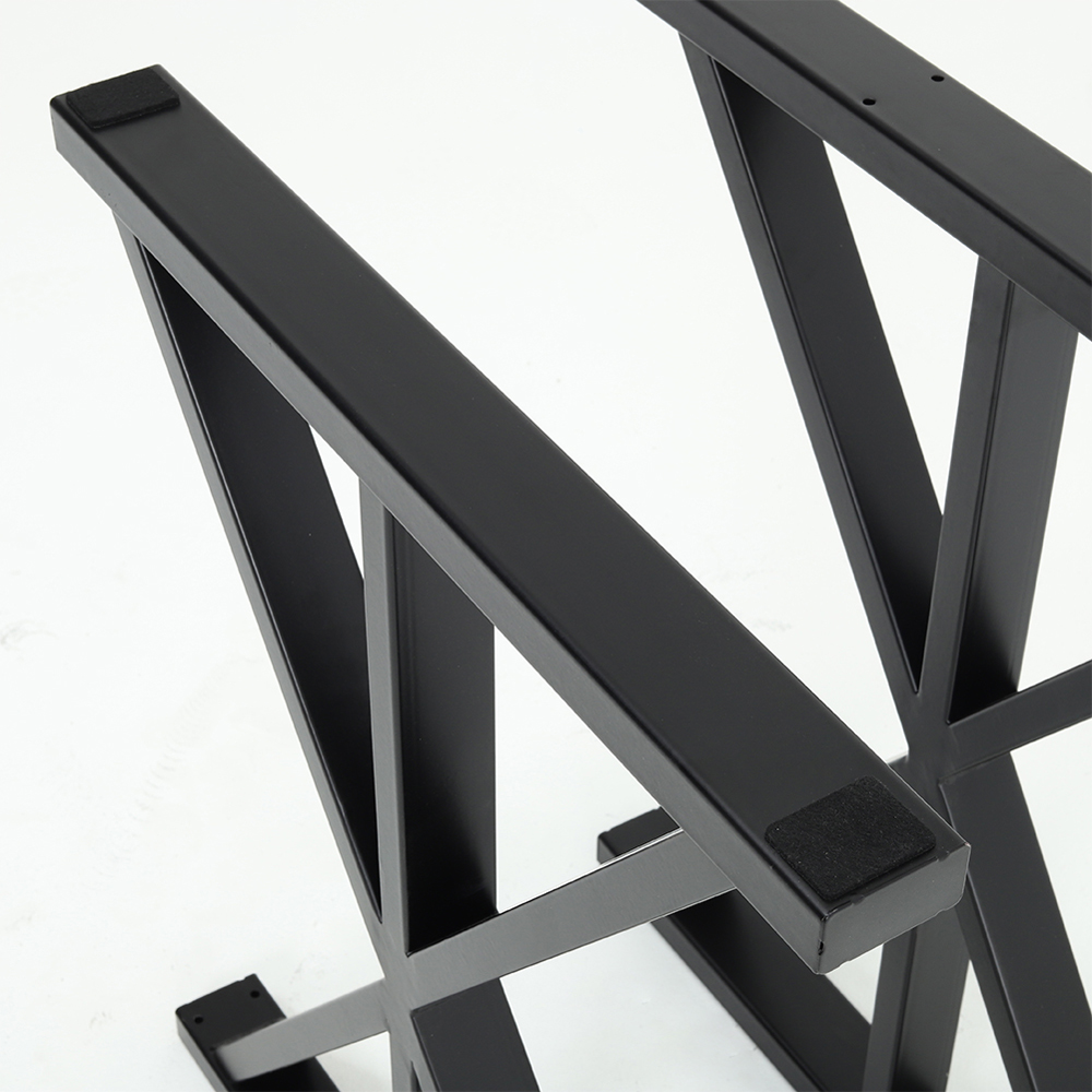 Living and Home 2 Pack Black Industrial X Shape Steel Table Leg 60 x 70cm Image 6