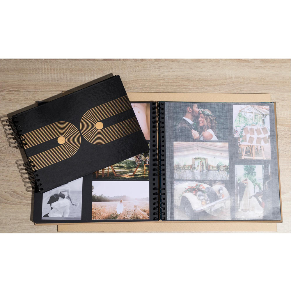Exacompta Graphik Black Wirebound Photo Album 60 Sheets 300 Photos Image 2