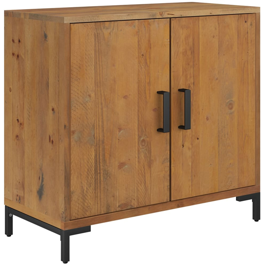 vidaXL 2 Door Brown Solid Pine Wood Sideboard Image 2