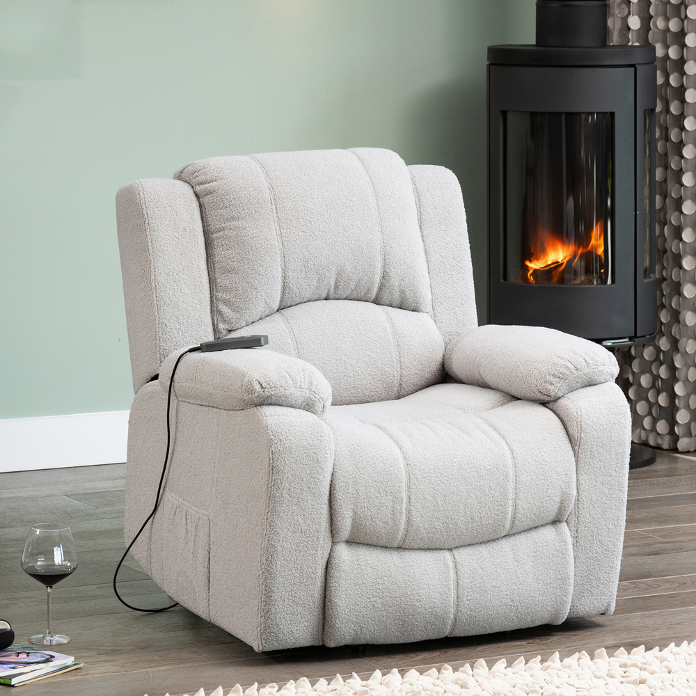 Artemis Home Ellington Light Grey Massage and Heat Electric Lift Assist Recliner Chair Image 5