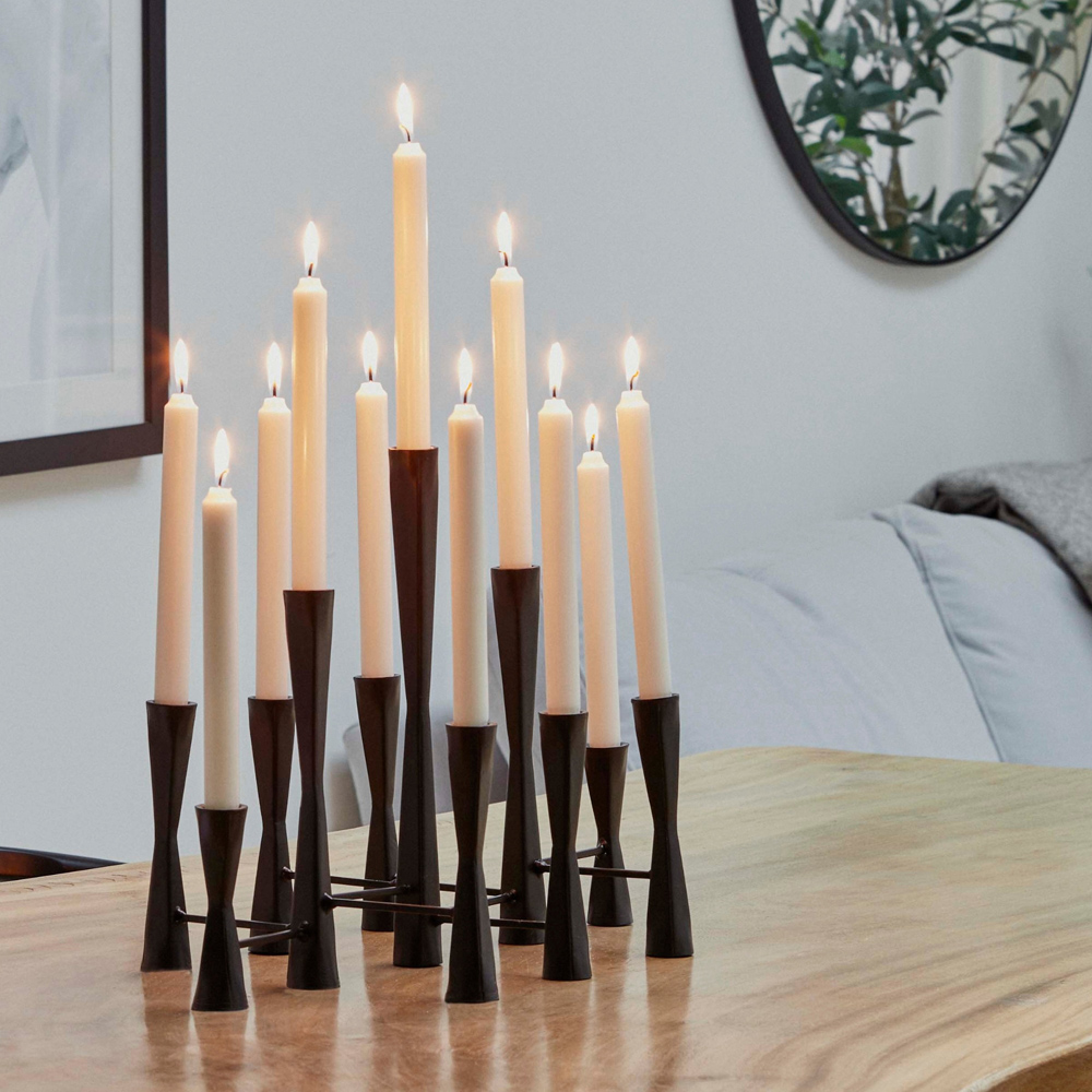 Ivyline Parker 11 Piece Black Candle Holder Centrepiece Image 2