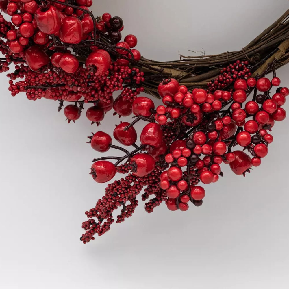 Marco Paul Artificial Christmas Wreath with Red Berries 36cm Image 5