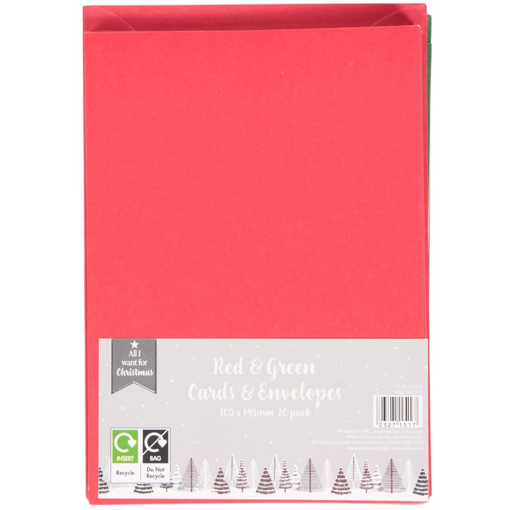Cards and Envelopes Red and Green - A6 Image 1