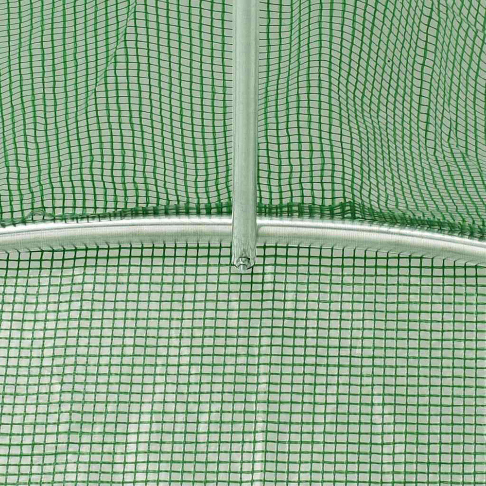 vidaXL Green Polyethylene Galvanised Steel Frame 45.9 x 16.4ft Greenhouse Image 5