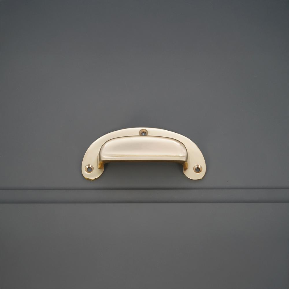 Spira Brass Traditional Polished Brass Cup Pull Drawer Handle Image 2