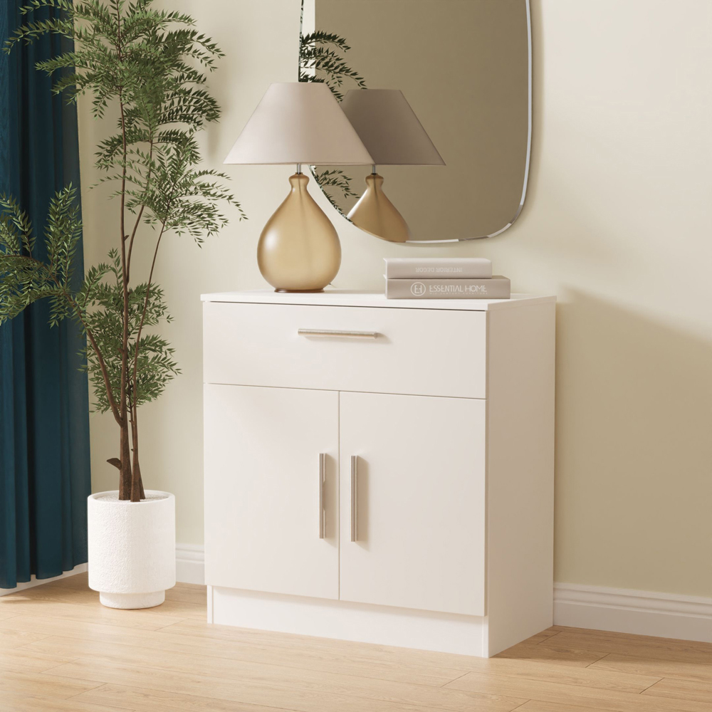 Crowndale Contrast 2 Door Single Drawer Grey Matt and White Sideboard Ready Assembled Image 8