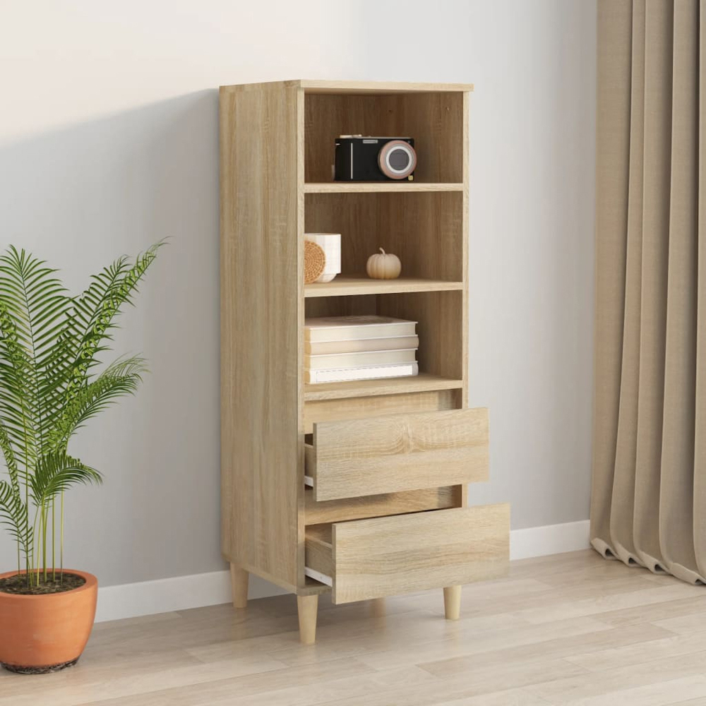 vidaXL 2 Drawer 3 Shelf Sonoma Oak Highboard Image 7