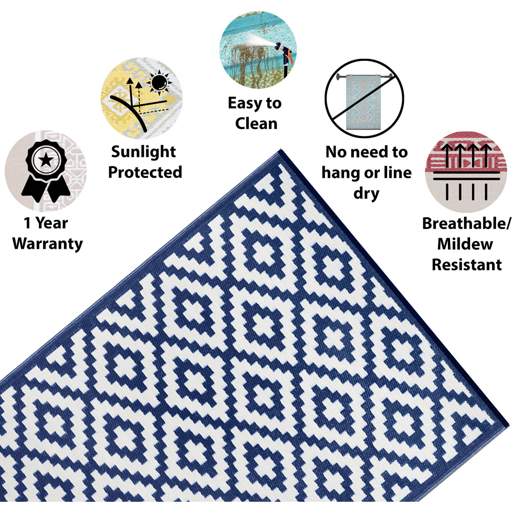 Green Decore Nirvana Navy Blue and White Outdoor Rug 240 x 300cm Image 5