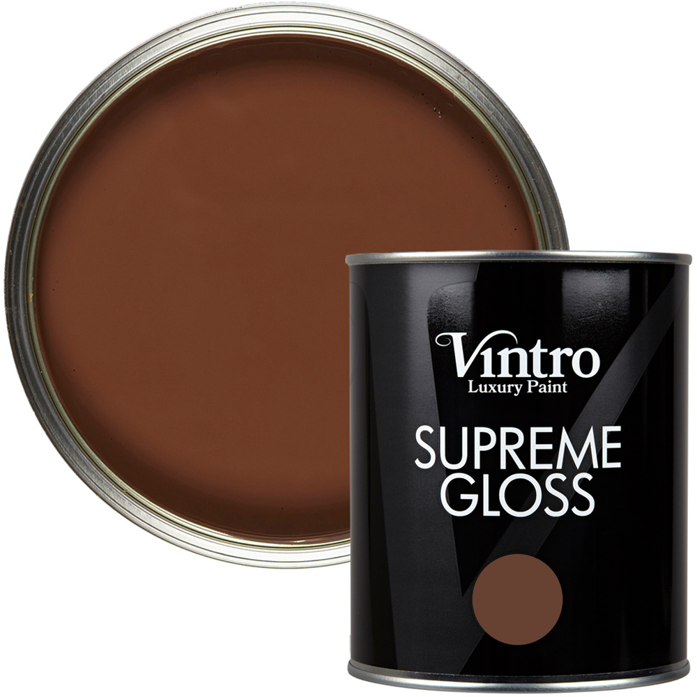 Vintro Paint Walls and Ceilings Chocolate Gloss Paint 1L Image 1