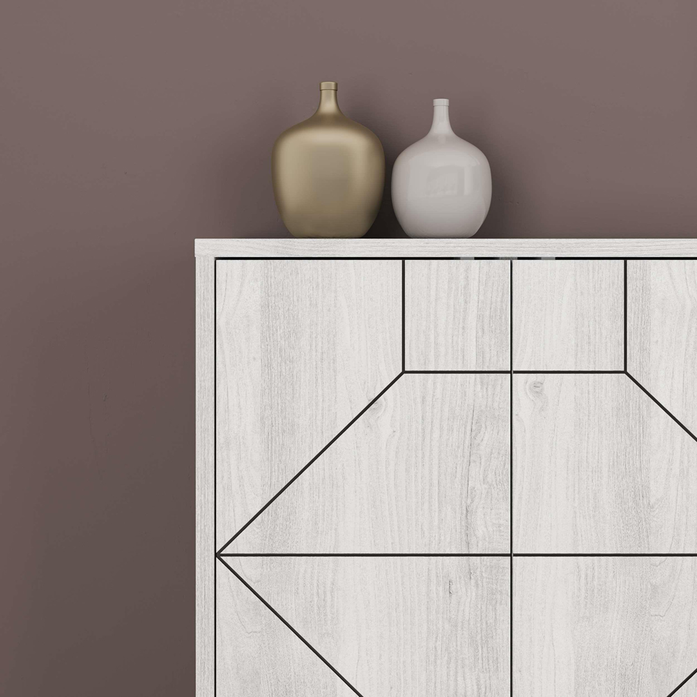 Decortie Dune 6 Door Ancient White Sideboard Image 3