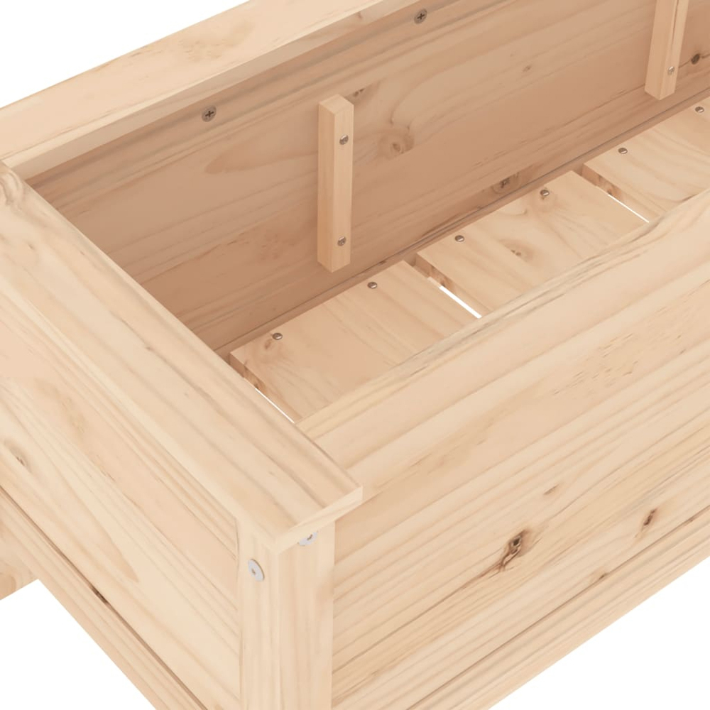 vidaXL Brown Pine Wood Raised Garden Bed 39 x 40 x 199.5cm Image 6